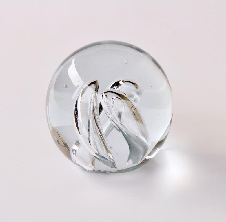 Small Clear 3 Bubble Centre Glass Paper Weight